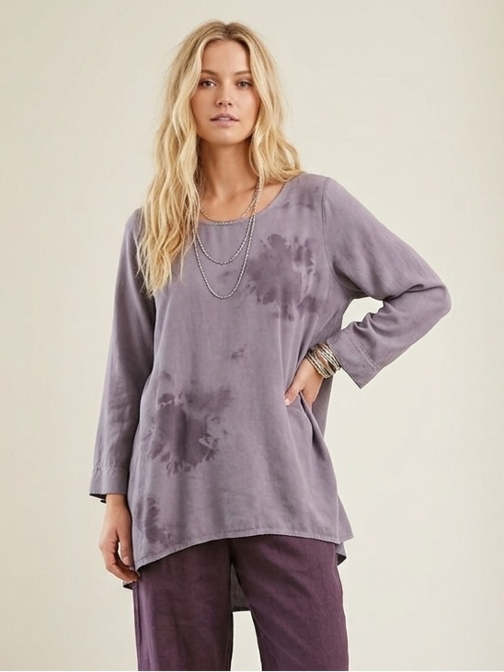 Honest Cotton Lavender Tunic Top